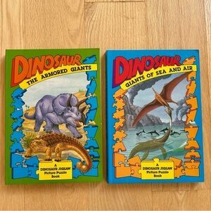 Set of Vintage Dinosaur Puzzle Books - The Armored Giants - Giants of Sea & Air